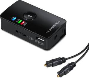 lot 6241 image: HomeSpot Bluetooth 5.3 Transmitter Adapter for TV Audio Optical aptX Low Latency Delay, 3.5mm Aux RCA TOSLINK SPDIF Optical Input for Video Watching Home Stereo Single Stream Version