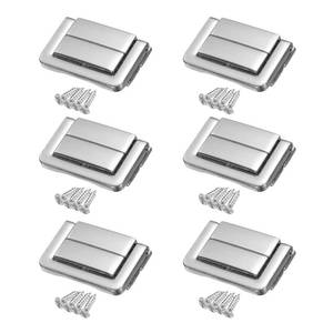 lot 6244 image: uxcell 6pcs Toggle Catch Lock, 0.8 x 1.3 Hasp Lock Latch Mini Hasp Clasp with Mounting Screws for Jewelry Box Gift Box Wooden Cabinet, Silver