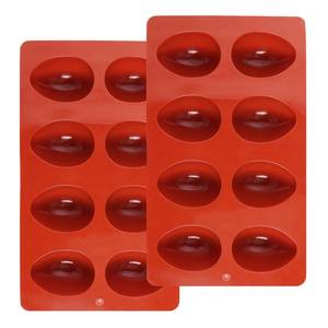 lot 6246 image: Dqwtb 2 Pack Silicone Egg Molds 8 Cavity Easter Silicone Candy Mold 3D Egg-Shaped Silicone Baking Mold for Chocolate, Jello, Mini Cakes, DIY Desserts, Candy, Ice, Pudding, Baking (2, Brick Red)