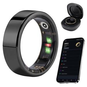 lot 6250 image: AMOVAN Fitness Tracker Ring, Smart Ring Health Tracker with Heart Rate, Blood Oxygen, Sleep Monitor, Calories, No Subscription Fee, IP68 Waterproof for iPhone & Android (Black, #12)