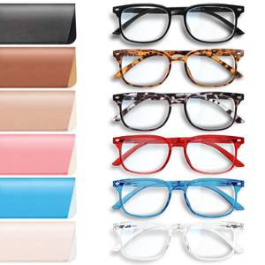 lot 6252 image: NOVIVON Reading Glasses 1.25 with 6 Cases �� Blue Light Blocking Readers for Women & Men, Computer eye glasses, Cheaters