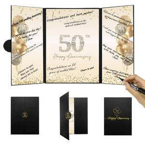 lot 6256 image: DARUNAXY Black Gold 50th Anniversary Party Decorations, Happy 50th Anniversary Alternative Signature Guest Book for Parents Cheers to 50 Years Gifts 50 Anniversary Signing Card Board Party Supplies