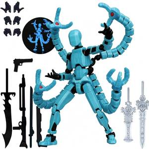 lot 6263 image: SGYYSG T-13 Action Figure, Assembly Completed Dummy 13 Action Figures,T 13 3D Printed Toys - The Premium Action Figures for Sci-Fi Enthusiasts,Four Claws Robot (Blue - Glows in The Dark, 5.2 Inch)