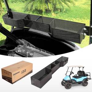 lot 9230 image: 10L0L Golf Cart Front Inner Storage Basket for Club Car Precedent and Club Car DS 2000-UP Models, Large Compartments Dashboard Front Storage Tray Organizer