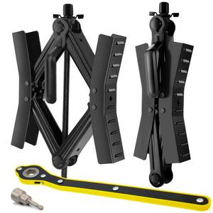 lot 9238 image: SIVIAS Camper RV Wheel Chock Stabilizer, Heavy Duty Tire Locking Chock RV Camper Accessories with Wrench, Anti-Move X Shape Wheel Chocks for Travel Trailers - Pair