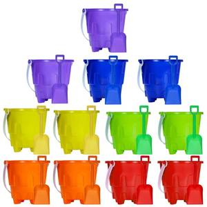 lot 9259 image: Qiuyanbo 5.63 Inch Sand Castles Beach Buckets and Shovel Set,Sand Bucket Water Bucket for Beach Fun Great Summer Party Accessory��12 Shovels and 12 Pail Buckets��