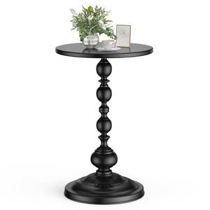 lot 9283 image: NTSJJTSS Side Table - Small Round Metal Accent Table for Living Room, Bedroom, Office - Modern Matte Black Pedestal Coffee Table for Small Spaces - 21 Height, Compact Drink Table for Sofa, Corners