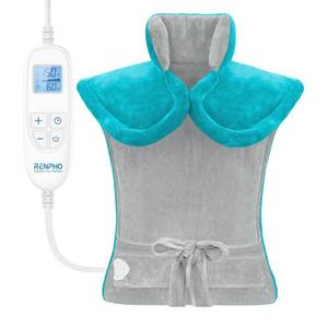 lot 9284 image: RENPHO Heating Pad for Back, Dad Gifts for Fathers Day & Birthday Gifts for Men Women, FSA Eligible & HSA Store, Weighted Electric Heat Pad for Neck and Shoulder, ETL Certified, 24x33, Gray Green