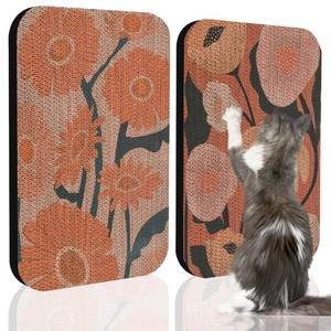 lot 9298 image: LESISSMER 2 Pack Art Cat Scratcher, Wall-Mountable Cat Scratch Pad, Wall Cat Scratcher 16.7x11x1 Inch Cat Scratching Board for Indoor Cats Toy(Flower Series1)