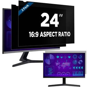 lot 10414 image: Magicmoon 2-Pack 24 Inch Computer Privacy Screen Filter, Anti-SpyGlare Protector Film for Widescreen Monitor with 169 Aspect Ratio (Width x Height 531mm x 298mm)