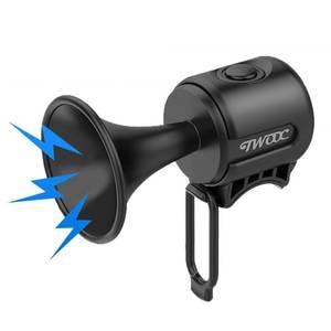 lot 10420 image: LESOVI Electric Bike Horn, 120dB Electronic Bicycle Bell with 300mAh Battery OperatedIPX4 Waterproof, Loud Bike Bell for AdultsKids (Black, EH-2)