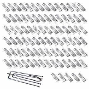 lot 10439 image: 30PC Stainless Steel Curtain Pleat Hooks,Drapery Hook and Pin for Pleated Drapes 4 Prongs Pinch Pleat Hook Clips,Traverse Pleater 4 End Curtain Hangers for Window Door Bathroom Curtain