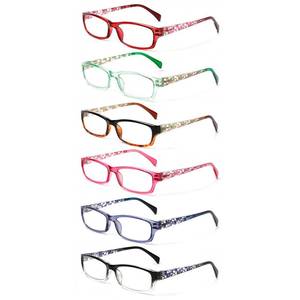 lot 10451 image: Kerecsen Computer Reading Glasses for Women Blue Light Blocking Glasses for Reading Fashion Pattern Print Eyeglasses for Womens(Mix Color -7, 0.75)