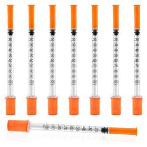 lot 11773 image: U-100 1ml Syringe with Needle, 31G 14 6mm 1cc Syringes, Disposable Individual Package, Pack of 100