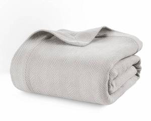 lot 11789 image: LANE LINEN 100% Cotton Twin Size Blanket for Bed - Soft, Cozy, Warm, Breathable & All Season Blankets 350 GSM Medium Weight - Great for Teens, Students & Young Adults - Oeko-TEX Certified - Silver