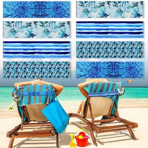 lot 12002 image: Boao 8 Pack Towel Bands for Beach Chair, Pool & Cruise Essentials, Elastic and Windproof, Towel Chair Clips Lounge Strap Holder, Cruise Ship Accessories (Fresh Style)