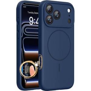 lot 12004 image: Miracase Magnetic for iPhone 17 Pro Case, Compatible with MagSafe, Integrated Silicone Camera Control Cover, 3.0mm Thicken Shockproof Drop Protection Phone Case for 17 Pro,Dark Blue