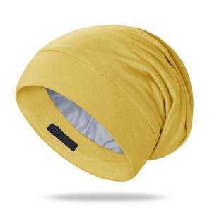 lot 12009 image: OLESILK 100% Mulberry Silk Bonnet for Sleeping Women, Silk Hair Wrap for Sleeping for Women&Men, Real Silk, Not Satin, Yellow