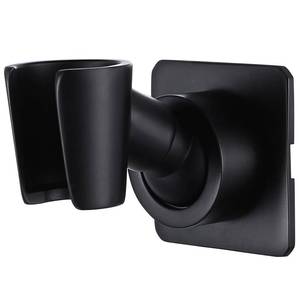 lot 12011 image: Shower Head Holder All Meta lHandheld Shower Wand Bracket Adhesive Shower Wall Mount Holder Brass Shower Spray Holder Black, Drill Free Glue Installation