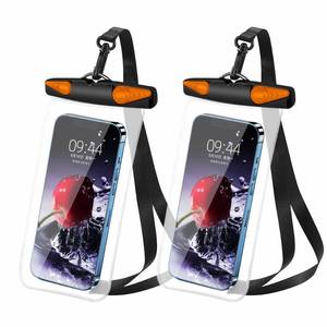 lot 12015 image: Heliosea Waterproof Phone Pouch, Waterproof Phone Case with Lanyard for iPhone, Samsung, IPX8 Cellphone Beach Dry Bag Kayak Cruise Ship Essentials 2Pack-7.5