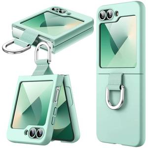 lot 12418 image: JETech Case ONLY for Galaxy Z Flip7FE 2025  Z Flip 6 2024 with Ring, Hard PC Slim Shockproof Anti-Scratch Protective Phone Cover (Mint Green)
