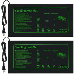 lot 12426 image: LOCONHA Seedling Heat Mat for Seed Starting,10 x 20.75 Waterproof Heating Pad for Indoor Plants Germination (Black 2 Pack)