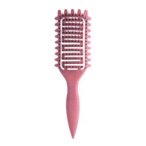 lot 12430 image: Curl Defining Brush for Curly Hair, Vented Detangling Hair Brush for Wet and Dry Styling, Curved Brush for Shaping and Smoothing Curl Clumps, Lightweight Hair Brush ��Pink��