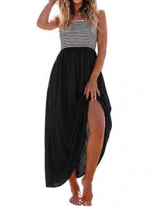 lot 12431 image: popvil Women Maxi Dress 2026 Summer A-Line Spaghetti Strap Spring Sun Long Dress Boho Casual Flowy Smocked Floral Sleeveless Dress Beach Wedding(Black,Medium)