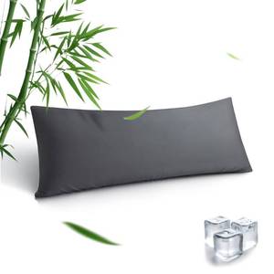 lot 12438 image: Body Pillowcase, Cooling Viscose from Bamboo Pillow Cover with Zipper Closure, Soft Moisture-Wicking for Hot Sleepers, Hair and Skin-Friendly, Gray, 1 Pack