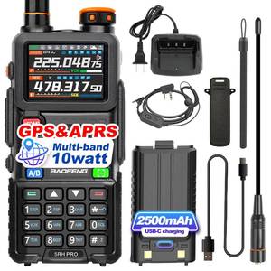 lot 12454 image: BAOFENG 5RH PRO GPS&APRS 10Watt Multi-Band Ham Radio Long Range Handheld Two Way Radio NOAA Weather Receiver Rechargeable Walkie Talkies with USB-C Charging 2500mAh Battery