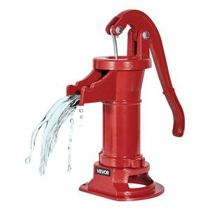 lot 13888 image: VEVOR Well Hand Pitcher Pump, 25 ft Maximum Lift, Antique Cast Iron Manual Hand Water Pump, NPT 1-14 in Connection, Easy Installation, Old Fashioned for Outdoor Garden, Pond, Backyard, Farm, Red