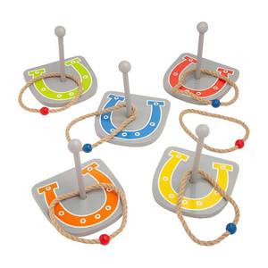 lot 14007 image: Fun Express Western Horseshoes Ring Toss Game - Outdoor Games for Kids and Adults  Yard Games for Family Reunions, Birthday Party Games, Backyard Fun  Wooden Lawn Games Set with Rope Rings 11 Pieces