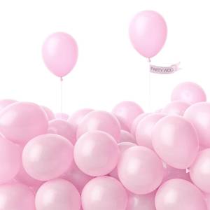 lot 14014 image: PartyWoo Pearl Pink Balloons 100pcs 5 Inch Light Pastel Baby Pale Pink Latex Balloons for Girl Baby Shower Gender Reveal Bachelorette Wedding Princess Birthday Butterfly Party Decorations Pink-Z29