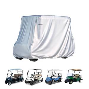 lot 14019 image: BENVOL 24 Passenger Golf Cart Cover for Yamaha EZGO Club Car, 420T Waterproof Polyester with Silver Coating,Waterproof,Dustproof,Windproof,Sunproof��All-Weather Protection (Silver-112  48  73 in)