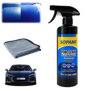 lot 14020 image: SOPAMI Car Coating Spray, Quick Effect Coating Agent,Quickly Coat Wax Spray Car Scratch Wax Polish ��Waterless Wash Oil Film Emulsion Glass Cleaner (1 PcCloth)