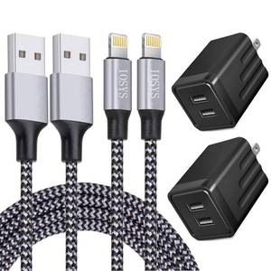 lot 14024 image: iPhone Fast Charger,iPhone Charger Fast Charging 2Pack Dual Port USB Wall Chargers Block Adapter Plug Long 6FT Fast Charging Lightning Cable Cord for iPhone 14 13 12 11 Pro Max XS X 8 7 Plus SE iPad