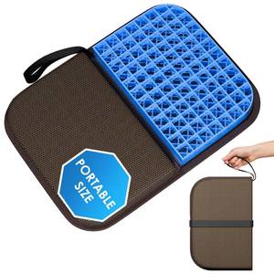 lot 14031 image: WISIMMALL Gel Seat Cushion Portable Massage Travel Cushions, 14.5 x 10.5 Thick Foldable Seat Cushion for Car Office Chair Wheelchair Hip, Coccyx, Sciatica, Pressure Sores Tailbone Pain Relief