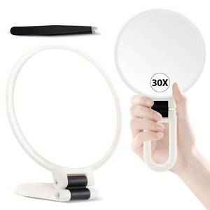 lot 14047 image: B Beauty Planet 30X Magnifying Mirror, Hand Mirror with Handle, Double Sided Hand Mirror with 30X1X Magnification, Travel Essential Portable Foldable Makeup Mirror for Precision Makeup White
