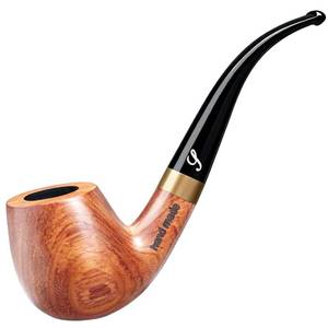 lot 14054 image: Spiper Handmade Rosewood Pipe, Smooth Finish Bent Tobacco Pipe for Smoking, Wood Tobacco Pipe with Filter (Red Brown)