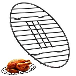 lot 14071 image: Oval Roasting Rack with Integrated Feet, Non-Stick Coating, Baking Rack Easy to Clean for Cooking, Roasting, Drying, Grilling 12�8.5 inches Black