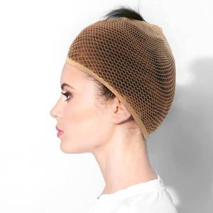 lot 14077 image: Yuxung 4 Pieces Equestrian Hair Net Women Ride Hair Net No Knot Cap Weaving Caps Wig for Long and Short(Light Brown)