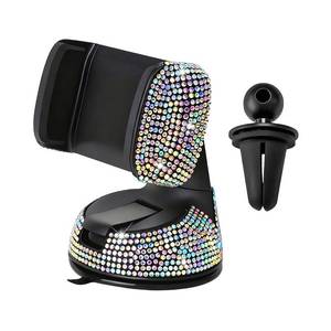 lot 14101 image: FALVFUN Bling Car Phone Holder, Rhinestone Vehicle Windshield Dashboard Cellphones Mount with Clamp, 360°Adjustable Diamond Automotive Air Vent Smartphones Stand, Universal Fit (AB Color)