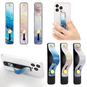 lot 14106 image: Weewooday 6 Pieces Phone Grip Holder Cell Phone Grip Strap Telescopic Finger Strap Stand Universal Finger Kickstand for Most Smartphones(Soft Color,Marble)