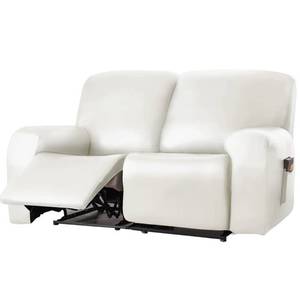 lot 15692 image: vctops 6 Pieces Waterproof Faux PU Leather Recliner Loveseat Slipcover Stretch Soft Sofa Couch Cover Anti-Slip Furniture Protector with Elastic Bottom for Kids Cats Dogs(White,2 Seat)