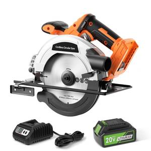lot 15724 image: 20V 7-14-inch Cordless Circular Saw, 4.0Ah Battery Powered Brushless Motor, 45° Bevel Capacity, Max Cutting Depth 2-710-inch (90°), 2-inch (45°), Electric Circular Saw for Wood, Plastic Cutting
