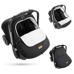 lot 15727 image: Bioby Winter Baby Car Seat Cover, Infant Car Seat Cover for Boy Girl, Roomy, Cozy, Warm, Waterproof Baby Carseat Covers Canopy with Thickened Fleece Lining, Breathable Hole, Universal Fitted Black