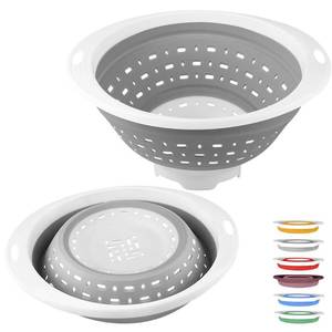 lot 16222 image: QiMH Collapsible Colander and Strainer, 5 Quart(1.25 gal), Heavey Duty Kitchen Drainer Basket for Pasta, Veggies and Fruits, New Home Apartment Essentials