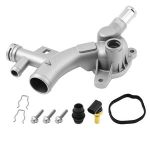 lot 16241 image: Ocotope Engine Coolant Water Outlet Housing Aluminum with Sensor - Replaces 25193922, 55565334 - Compatible with 2011-2016 Chevrolet Cruze, 2012-2020 Sonic, 2013-2020 Trax, 2013-2019 Buick Encore
