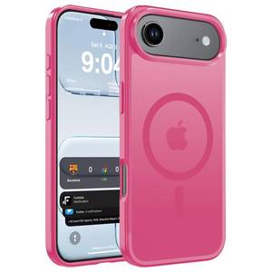 lot 16242 image: WRJ Magnetic Matte Case for iPhone Air 6.5-Inch, Compatible with Magsafe Military Grade Drop Protection Slim Translucent Anti-Fingerprints Shockproof Protective Phone Case-Hot Pink