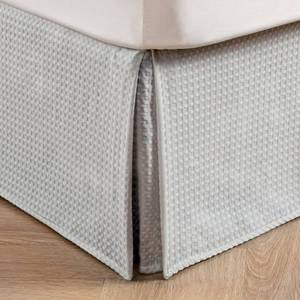 lot 18288 image: MIYE Pleated Waffle Weave Bed Skirt, Tailored Dust Ruffle 12 Inch Drop Easy Fit, Machine Washable (Light Grey, Twin - 12 Drop)